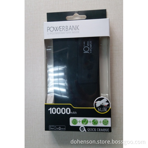 2017 newest power bank 10000mAh with 4 outputs and 2 built-in cables